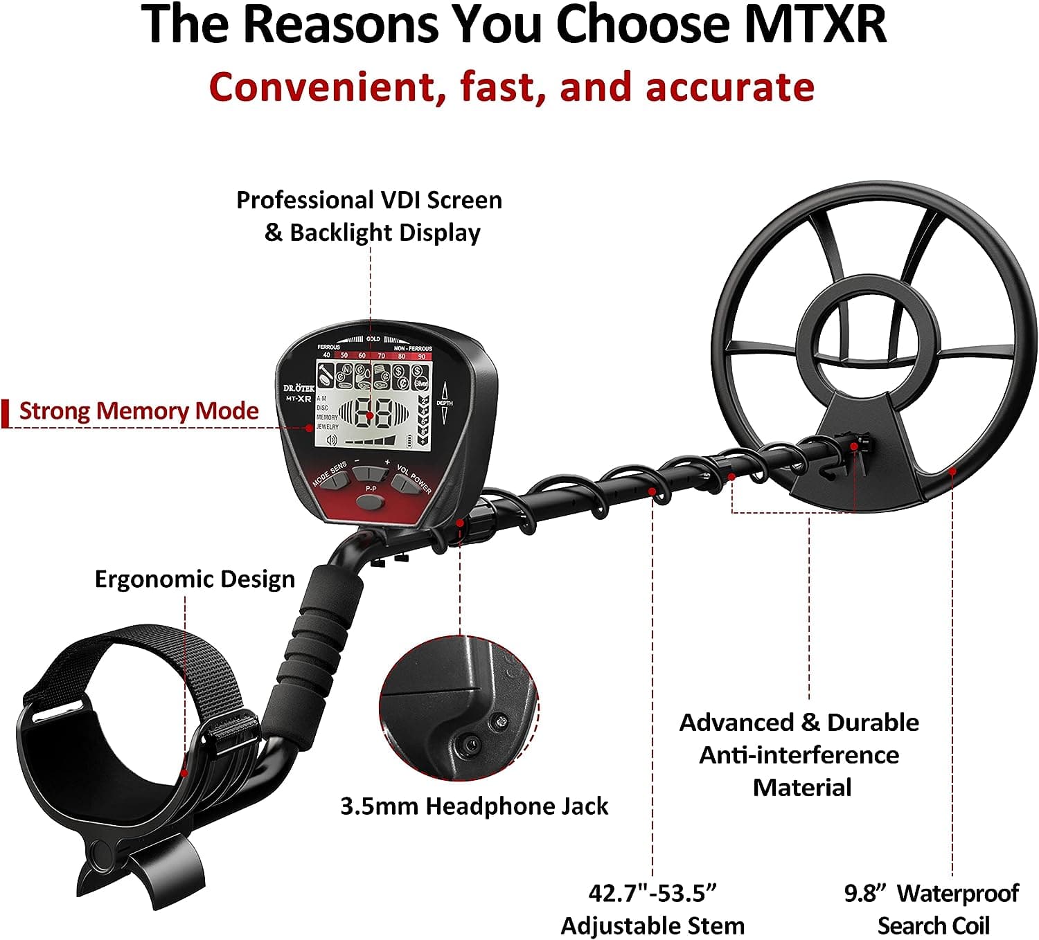 DR.ÖTEK MTXR Metal Detector for Adults