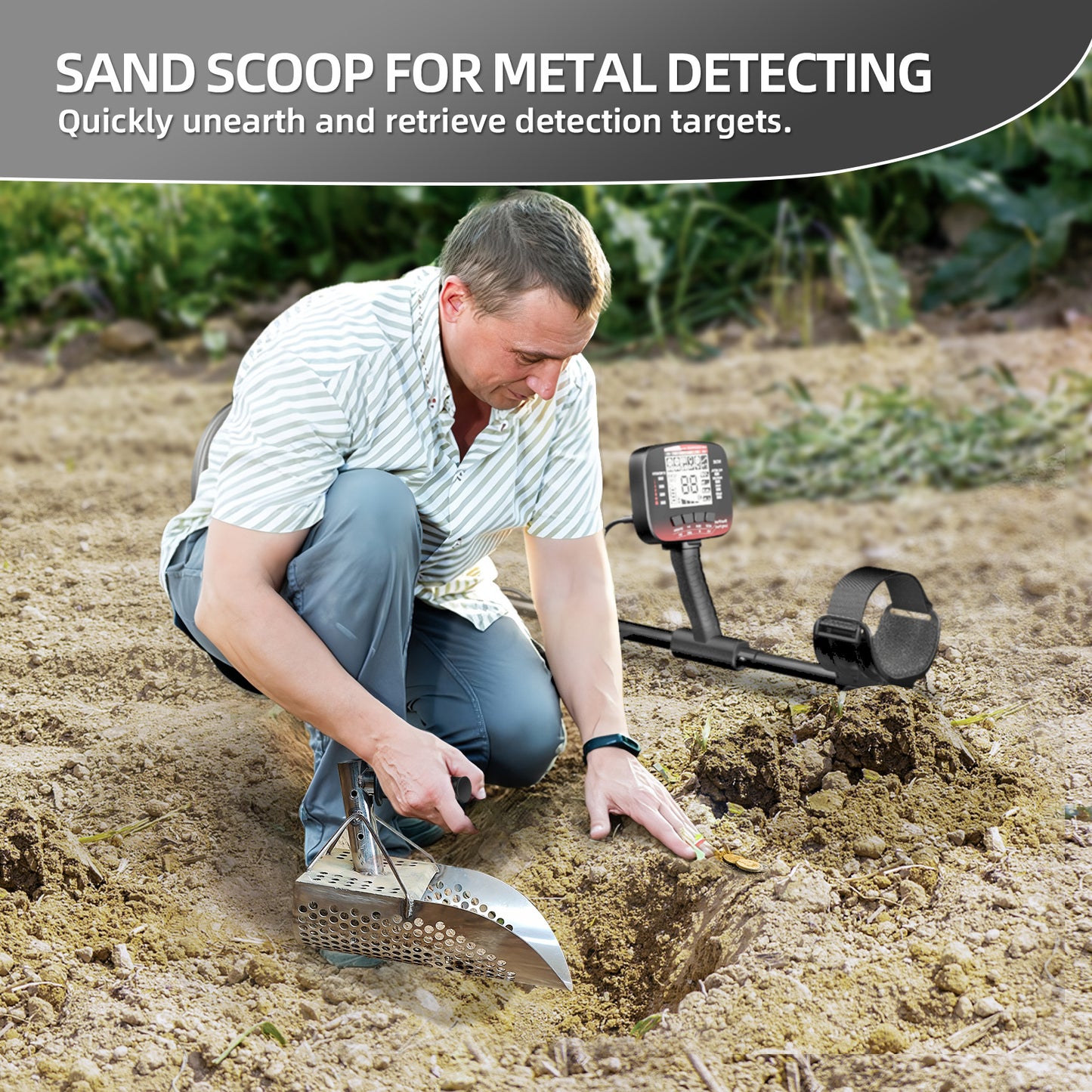 DR.ÖTEK Stainless Steel Sand Scoop for Metal Detecting