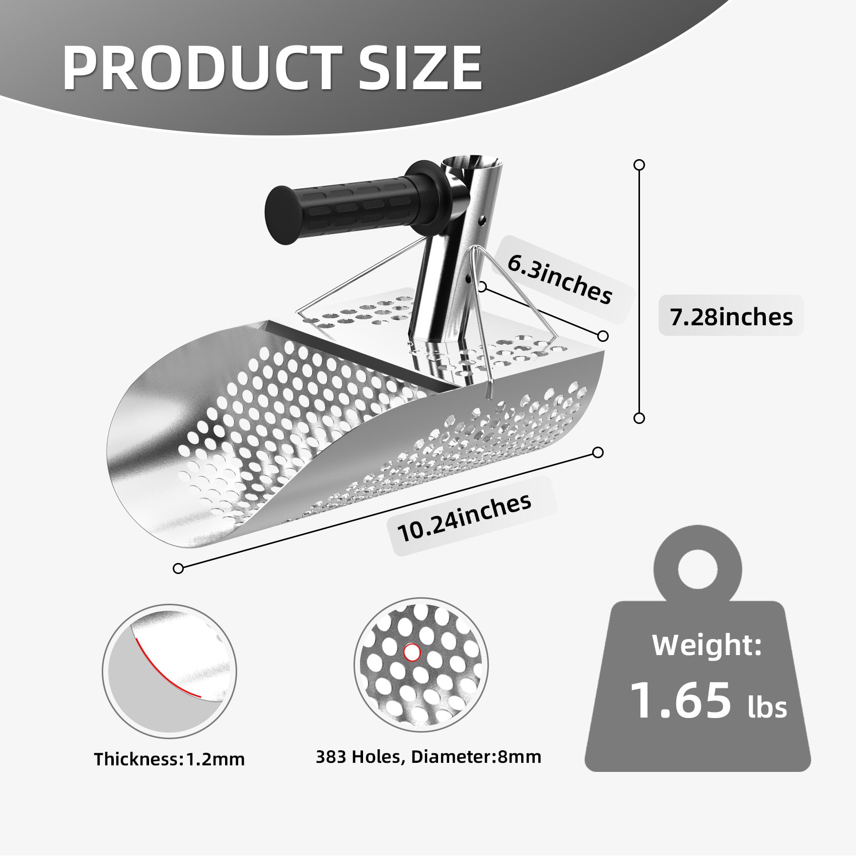 DR.ÖTEK Stainless Steel Sand Scoop for Metal Detecting